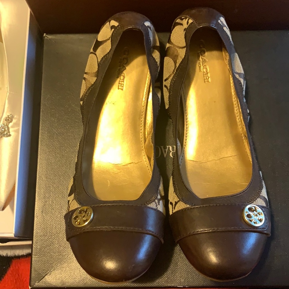 Coach Flats, Brown, Size 7.5